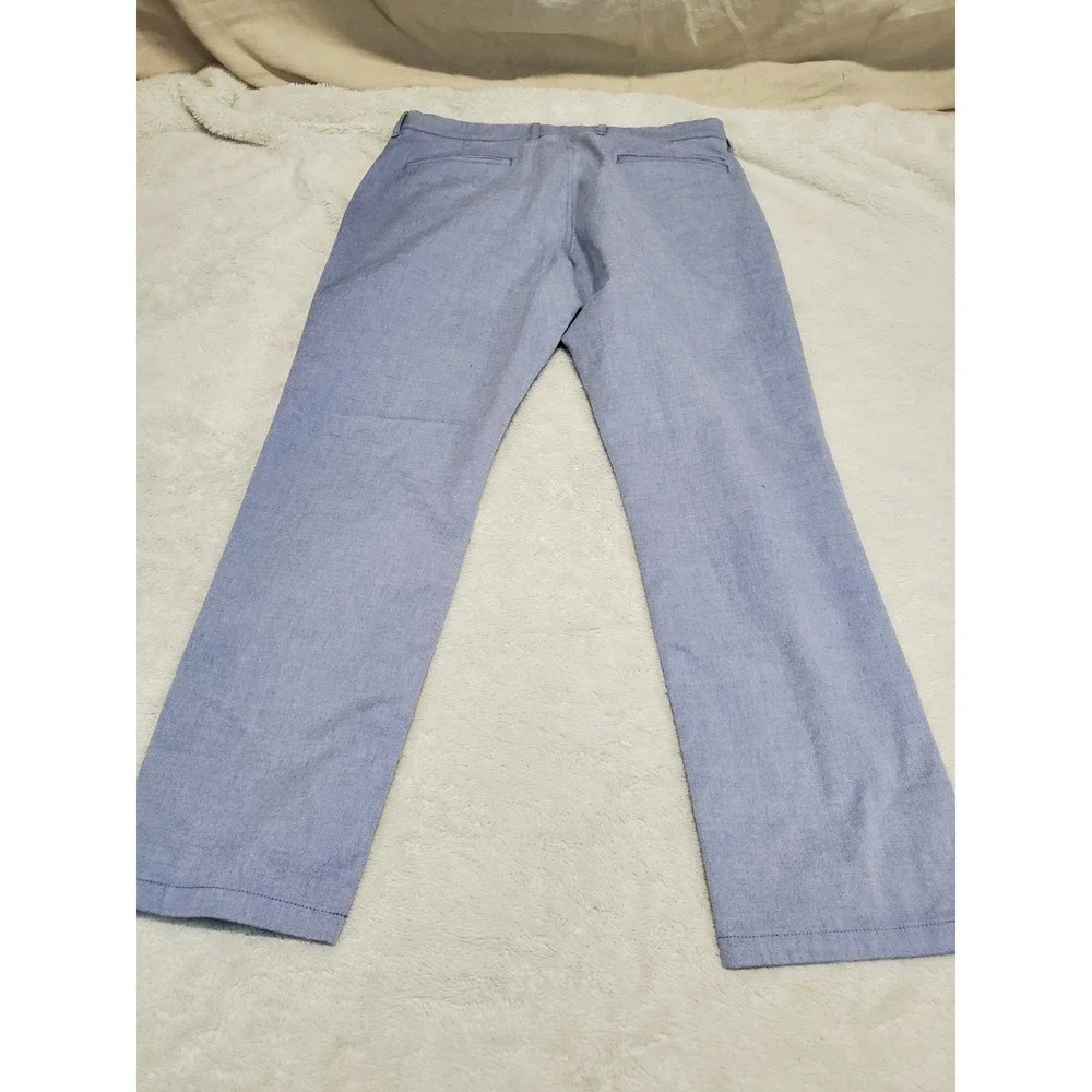 J. Crew Blue Mid Rise Stretchy Pants Men 34x30 Classic Casual Minimalist Capsule
